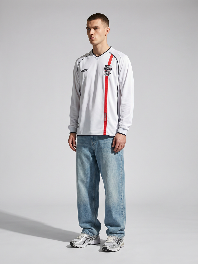 England 2002 Home Retro — Long Sleeves for Japan and Korea - Image 3