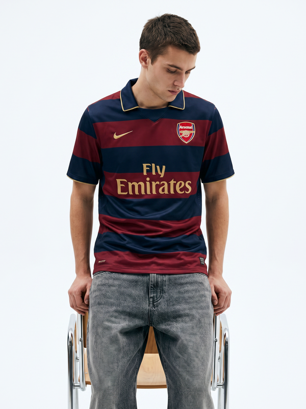 Arsenal Retro Away Shirt 07/08 - Redcurrant Hoops Edition