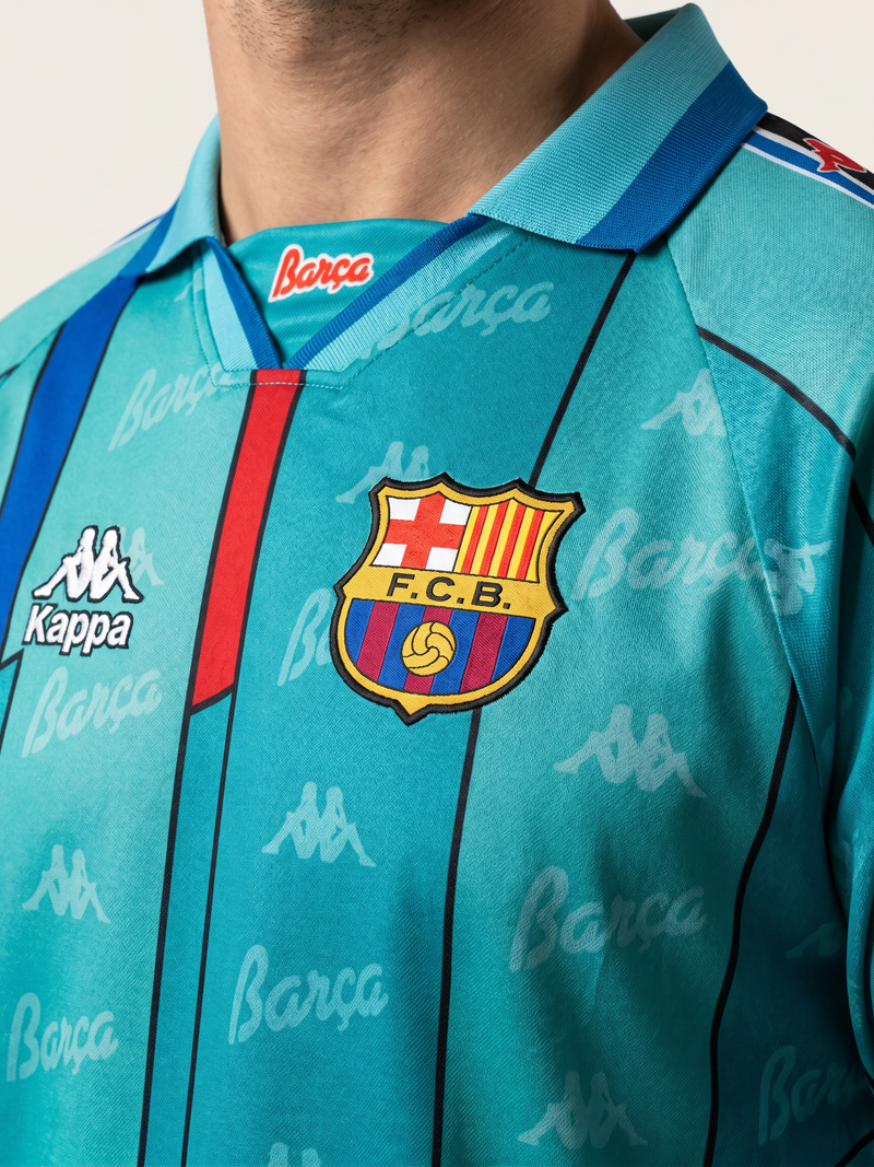 Barcelona 1996/97 Away Retro Jersey — The Teal Icon - Image 1