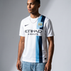 Camiseta de fútbol blanca del Manchester City Etihad Airways