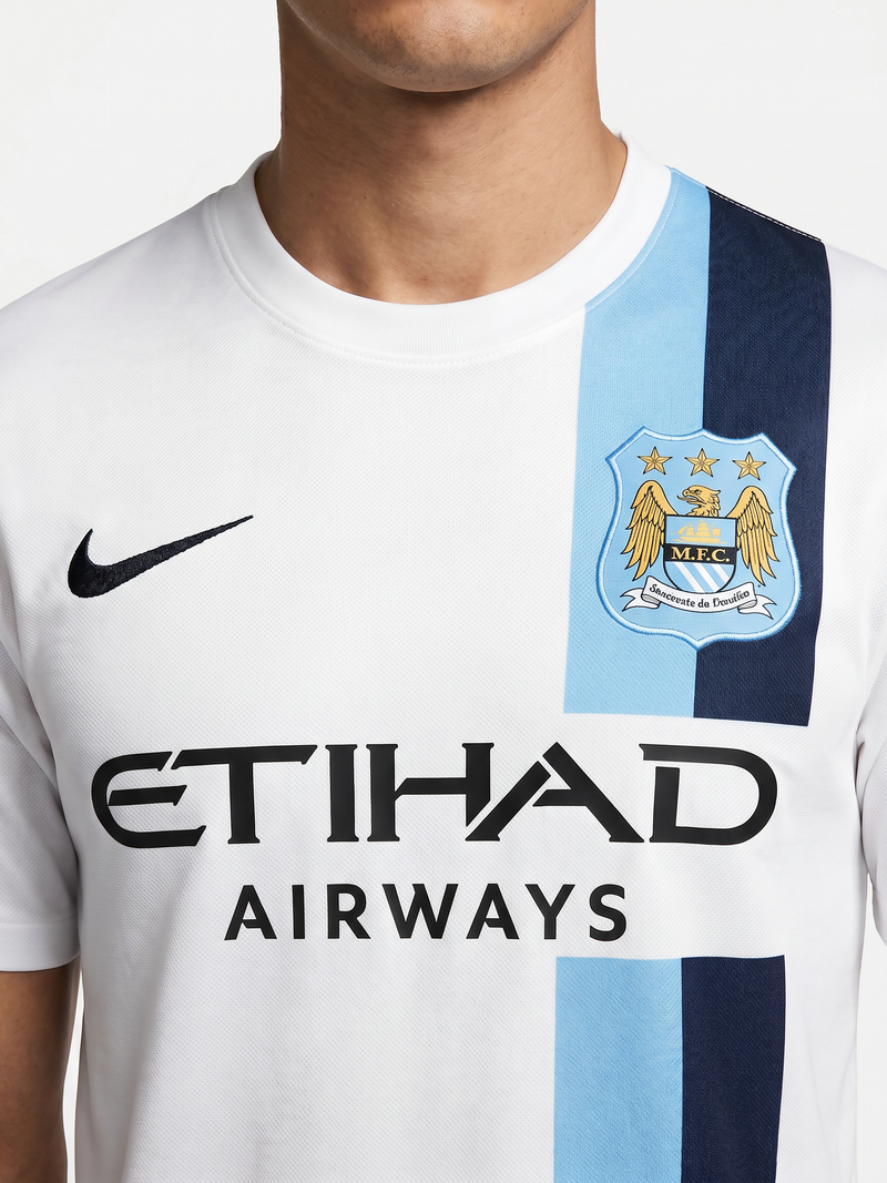 Camiseta de fútbol blanca del Manchester City Etihad Airways - Image 2
