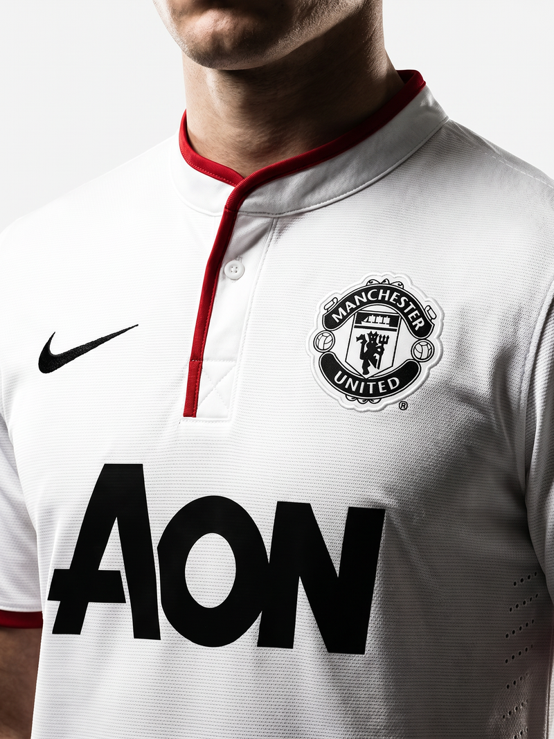 Manchester United 2013/14 Away Retro Jersey — White Devils - Image 1