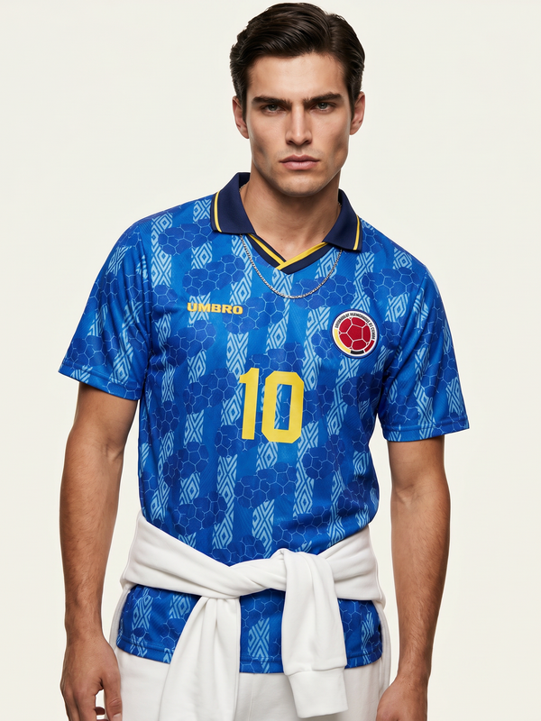 Colombia Away Retro ~1995 — The Cafetero 90s Blue