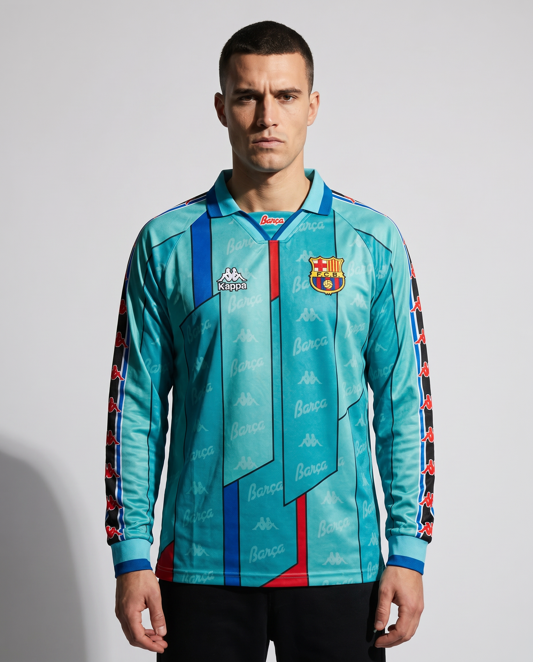 Barcelona 1996/97 Away Retro Jersey — The Teal Icon - Gallery 2
