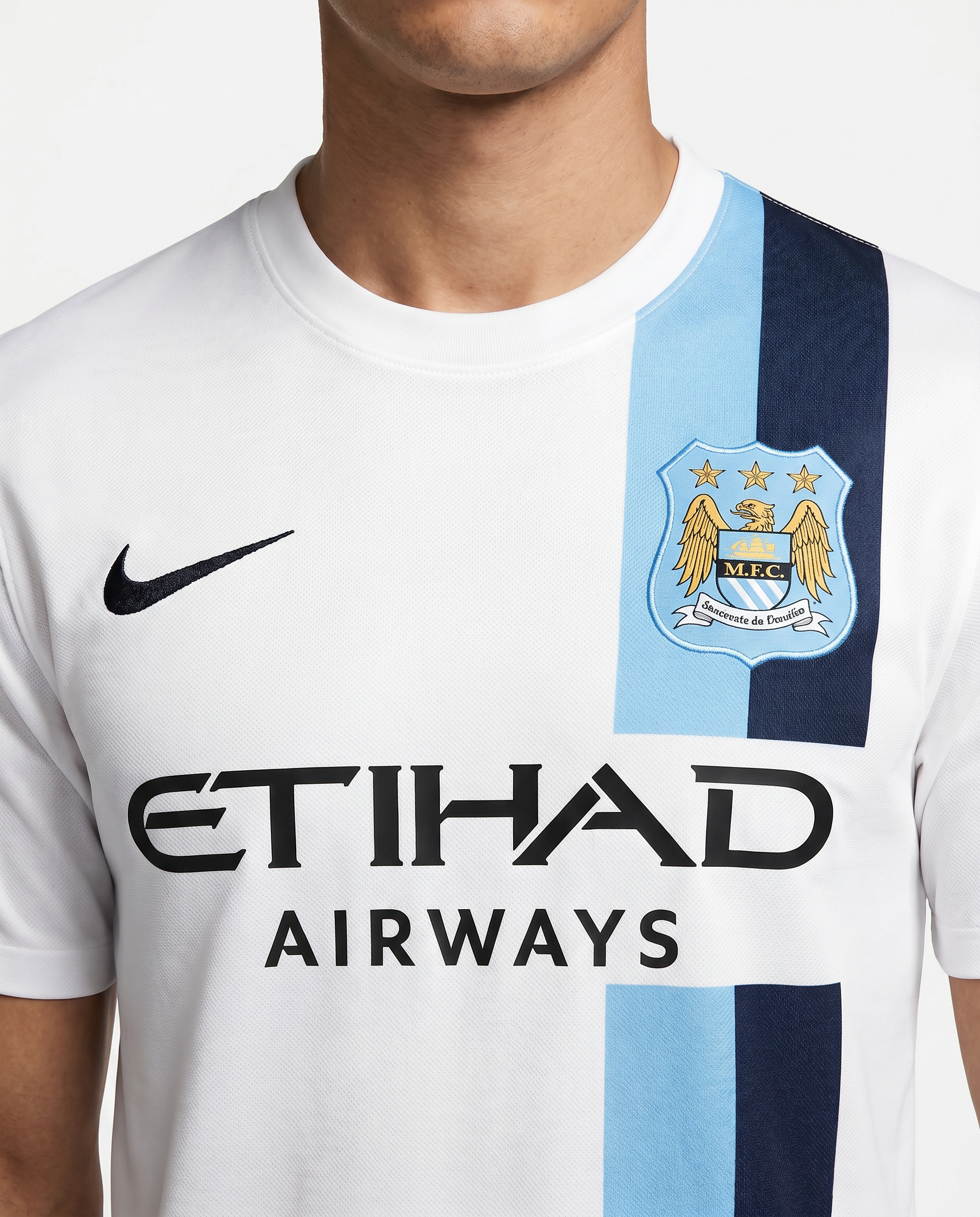 Camiseta de fútbol blanca del Manchester City Etihad Airways - Gallery 2