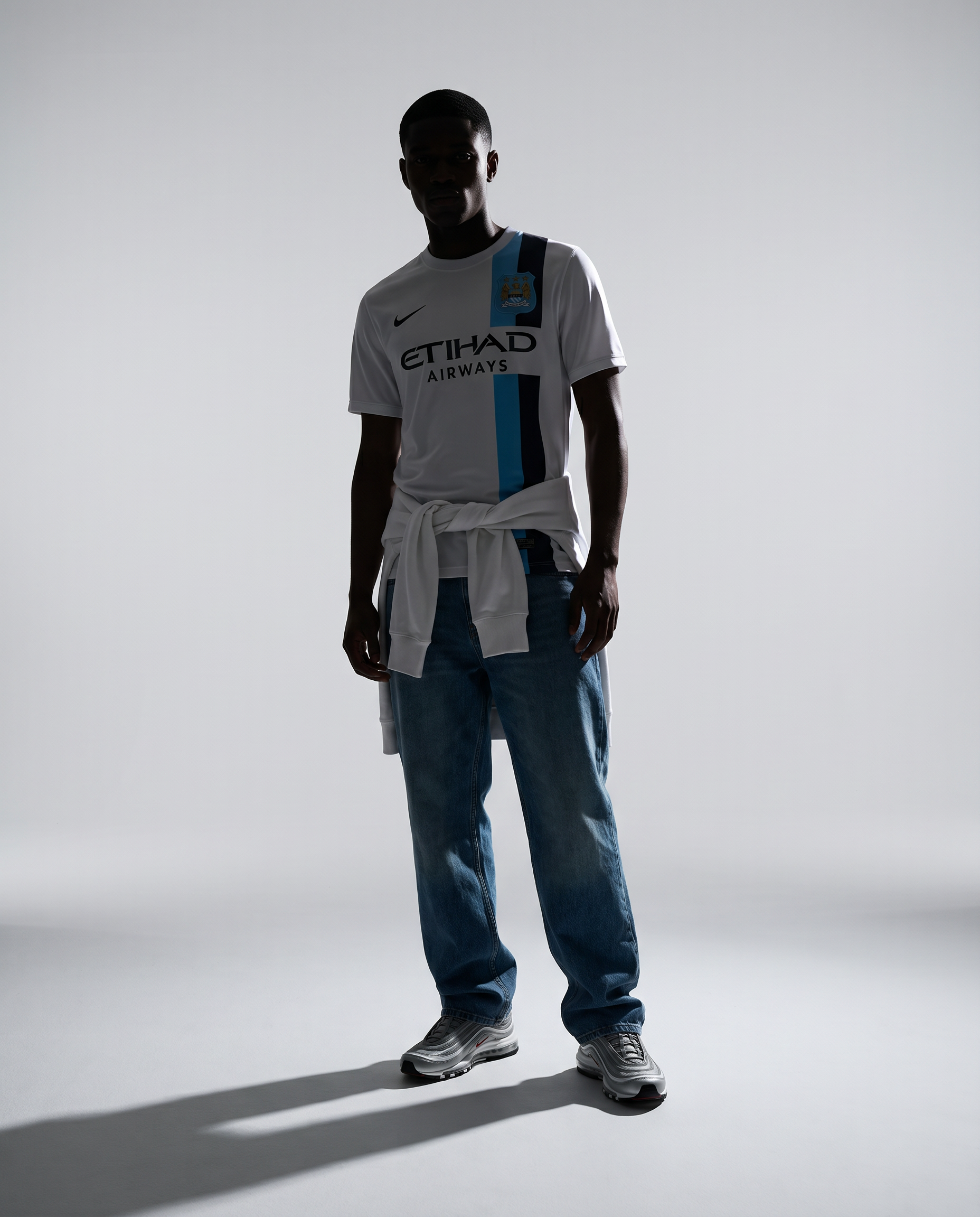 Camiseta de fútbol blanca del Manchester City Etihad Airways - Gallery 3