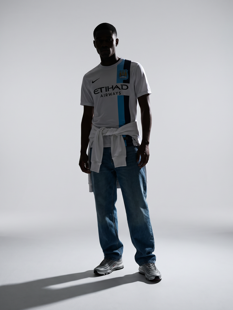 Camiseta de fútbol blanca del Manchester City Etihad Airways - Image 3