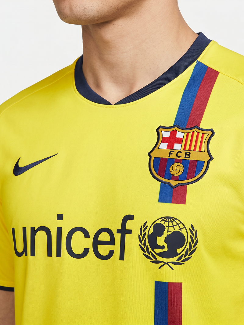 Barcelona 2008/09 Away Retro Jersey — Treble in Yellow - Image 1